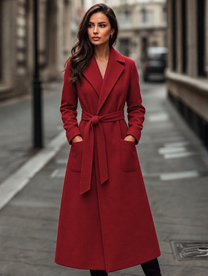 Maren | Women's Notch Collar Belted Wool Winter Coat