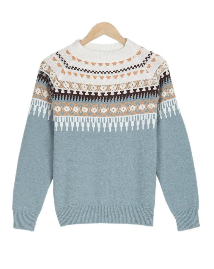 Avery Women's Fair Isle Knit Sweater with Timeless Repeating Design