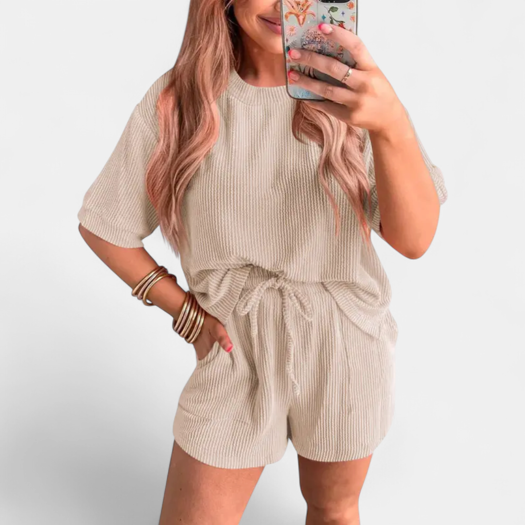 SUNNY | Wavy Pattern Lounge Set - Two-Piece