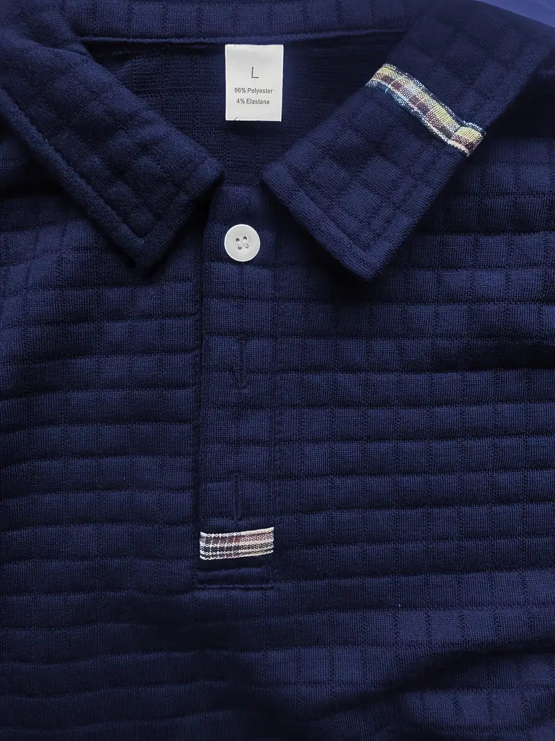 Ivor | Men's Slim Fit Textured Polo with Zip Pocket on Sleeve