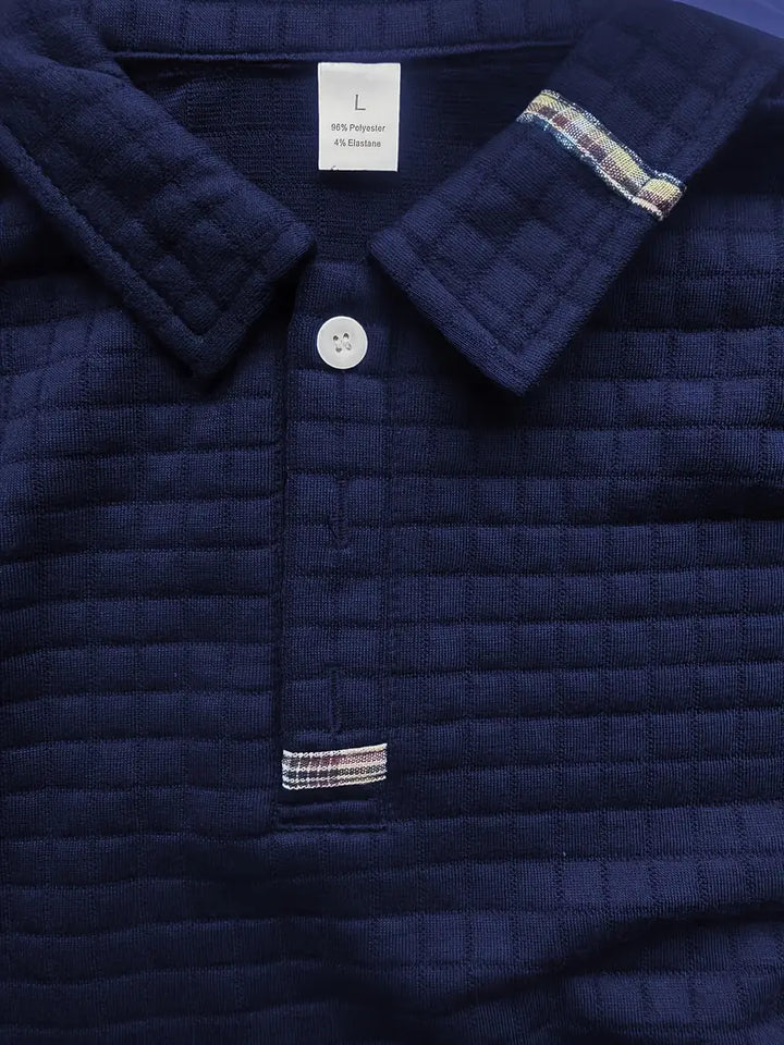 Ivor | Men's Slim Fit Textured Polo with Zip Pocket on Sleeve