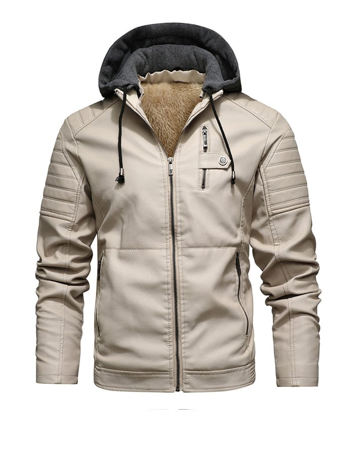 Padded Look Jacket with Hood and Zipper