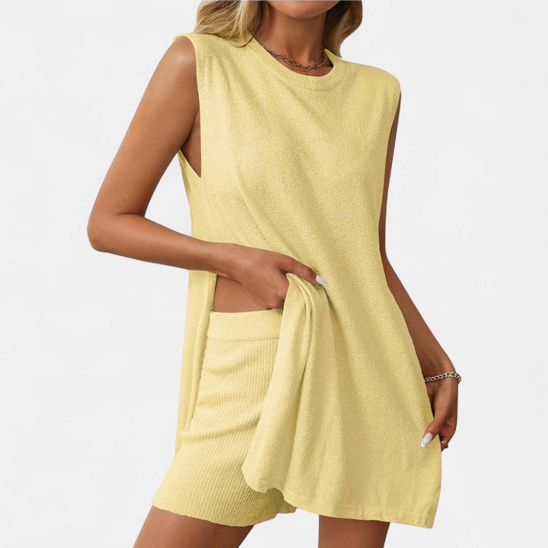 BREEZY | Sleeveless Knit Lounge Set - Two-Piece