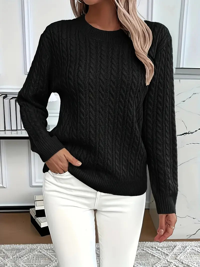 Lena | Women's Classic Cable Knit Sweater Crafted from Premium Yarn