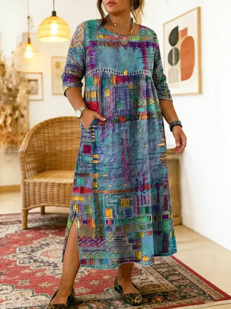 Printed Midi Dress Set