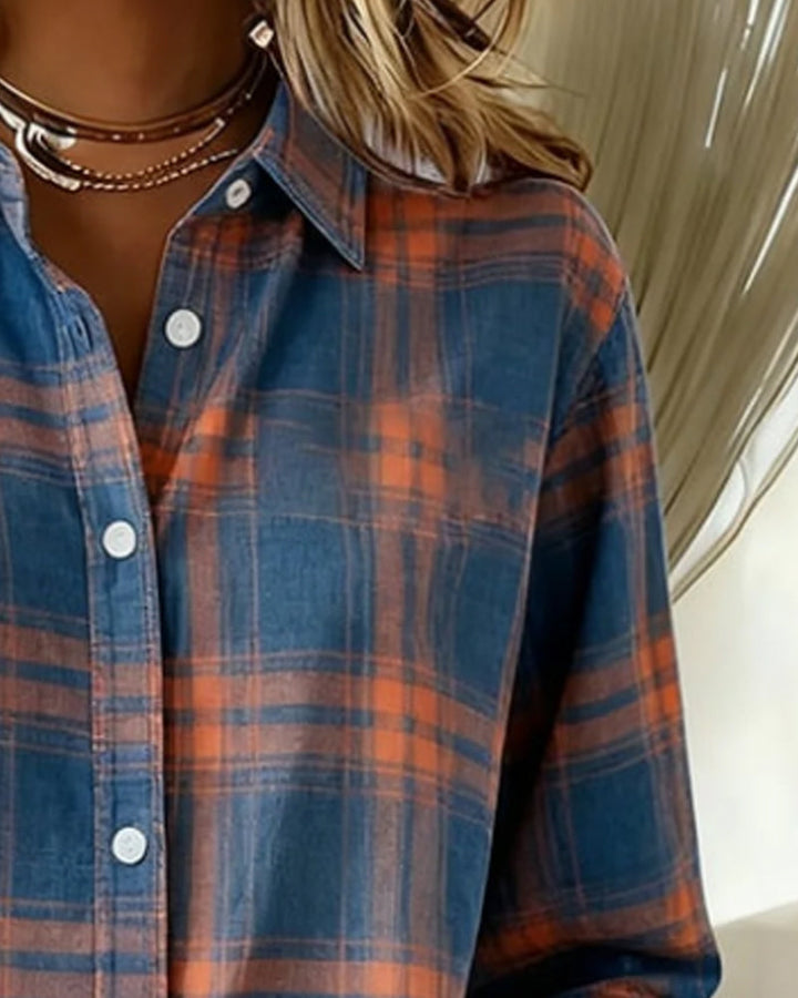 Women's Cotton Blend Checked Overshirt Jacket | Notch Lapel, Regular Fit, Buckle Detail | Stylish Smart Casual Layer for Work