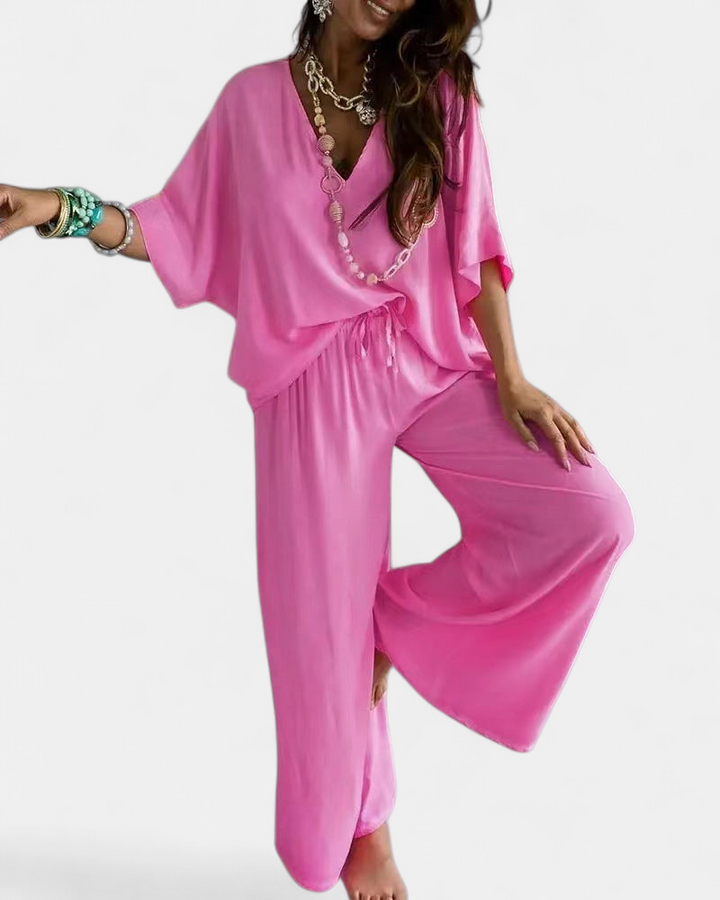 RAJA | Relaxed Summer V-Neck & Wide-Leg Set