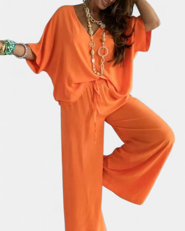 RAJA | Relaxed Summer V-Neck & Wide-Leg Set