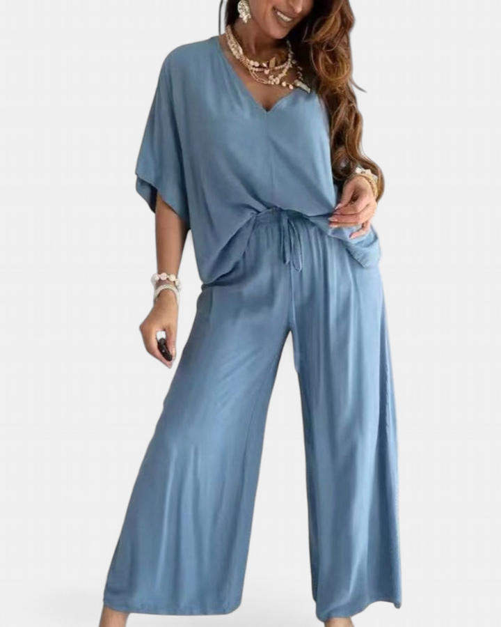 RAJA | Relaxed Summer V-Neck & Wide-Leg Set