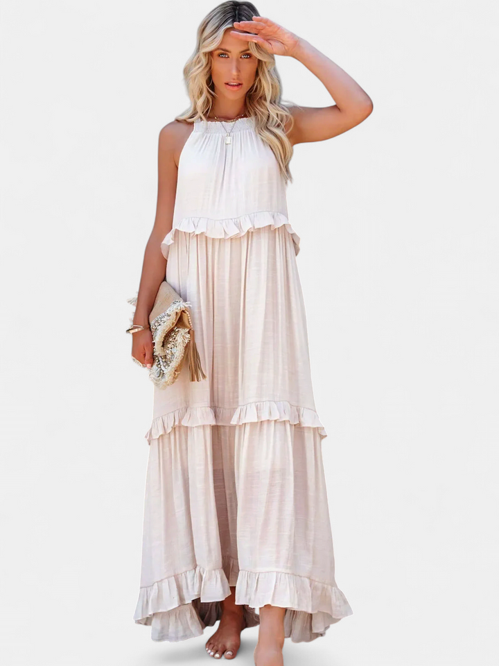 CHERRY | Flowing Flutter Maxi Dress
