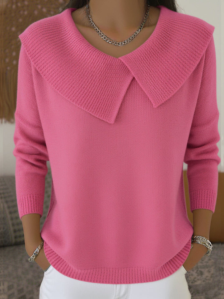 Lucia - Cozy Knit Sweater Featuring a Soft Collar