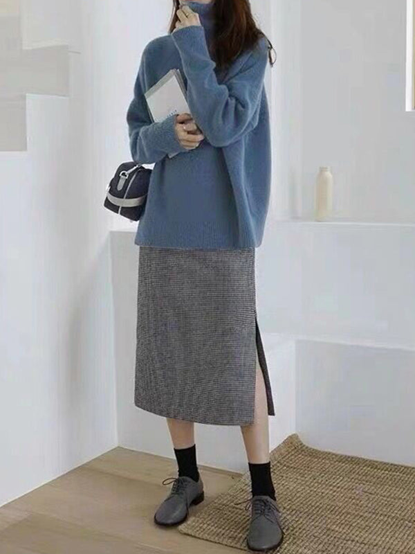 Heather | Women's Relaxed Fit Turtleneck Sweater with High Neck
