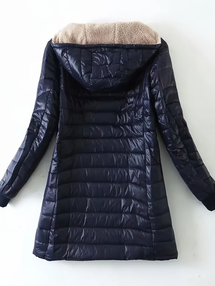 Vicky | Women's Longline Puffer Jacket with Fleece Lining and Cushioned Comfort