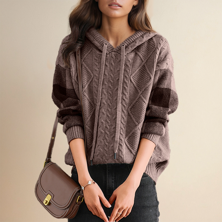 Emily | Cozy Cable Knit Hoodie