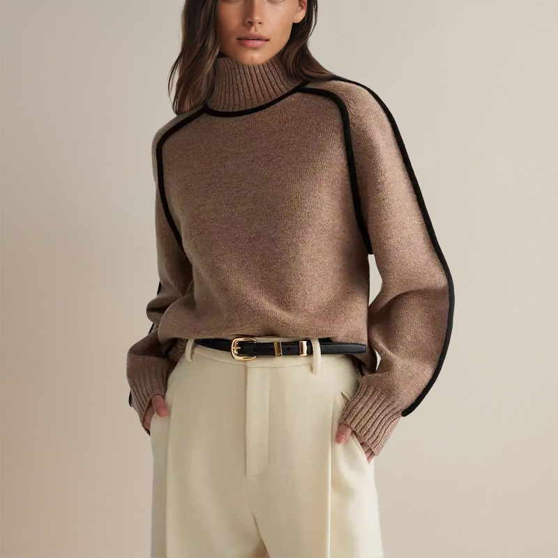 Emilie - Cozy Turtleneck Knit Sweater