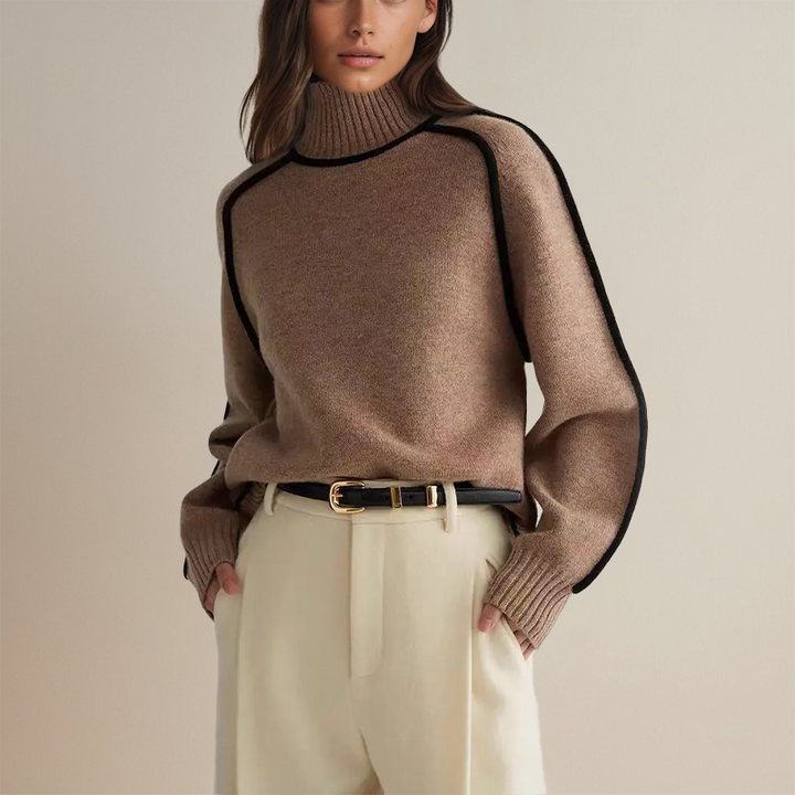 Emilie - Cozy Turtleneck Knit Sweater