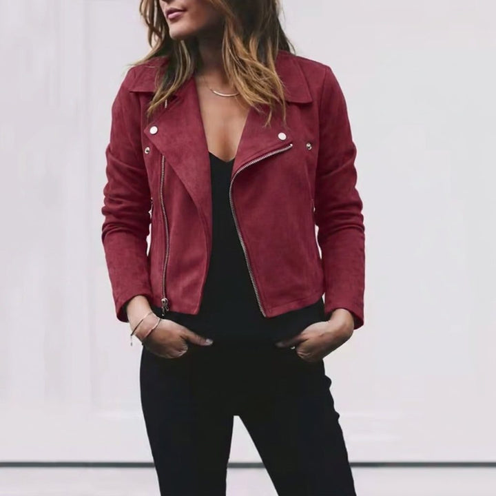 Sinead | Women's Asymmetric Zip Cropped Suede Jacket