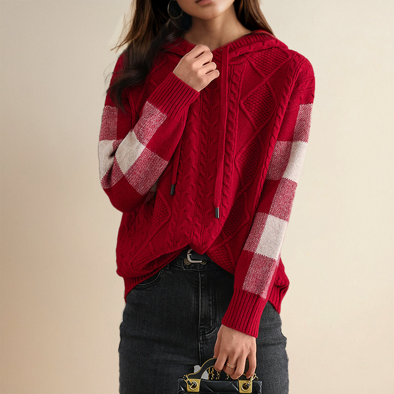 Emily | Cozy Cable Knit Hoodie