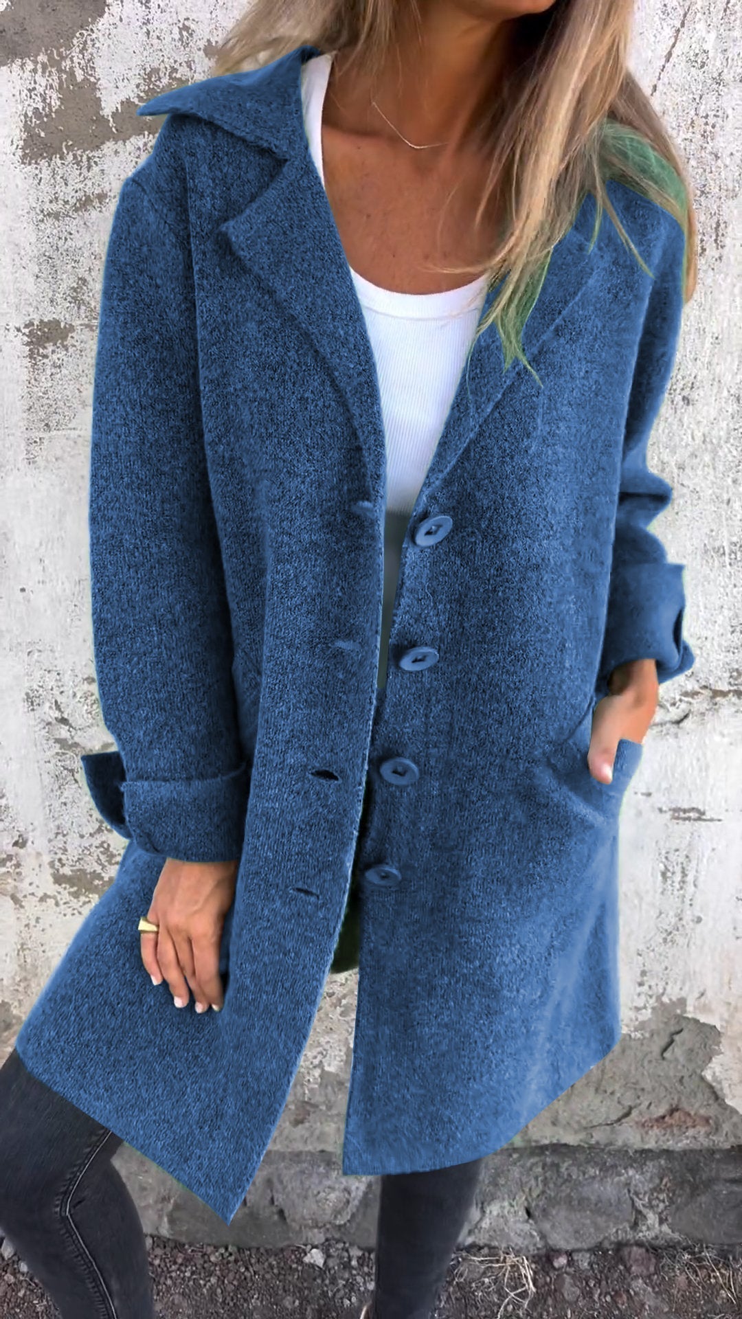 Isabella | Women's Longline Coat with Notch Lapels and Straight Cut