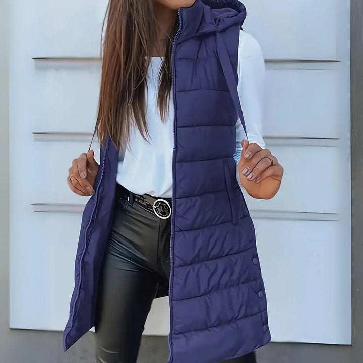 Eirwen | Women's Lightweight Hooded Long Puffer Vest