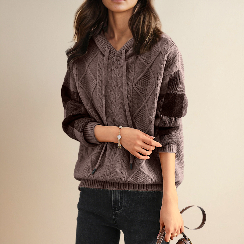 Emily | Cozy Cable Knit Hoodie