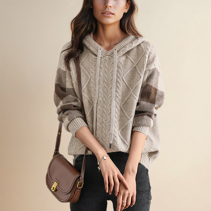 Emily | Cozy Cable Knit Hoodie