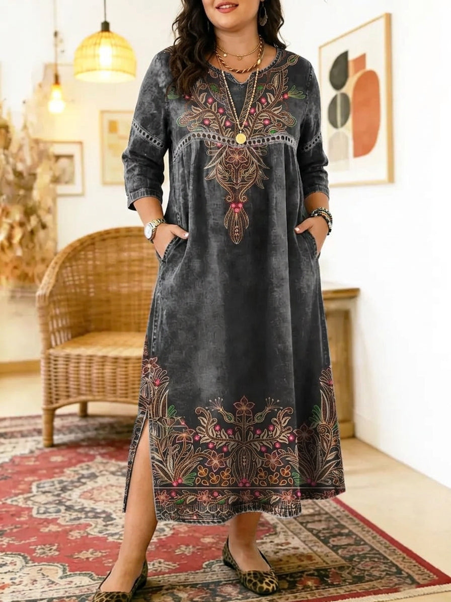 Ysolde | Midi Dress with Print Design