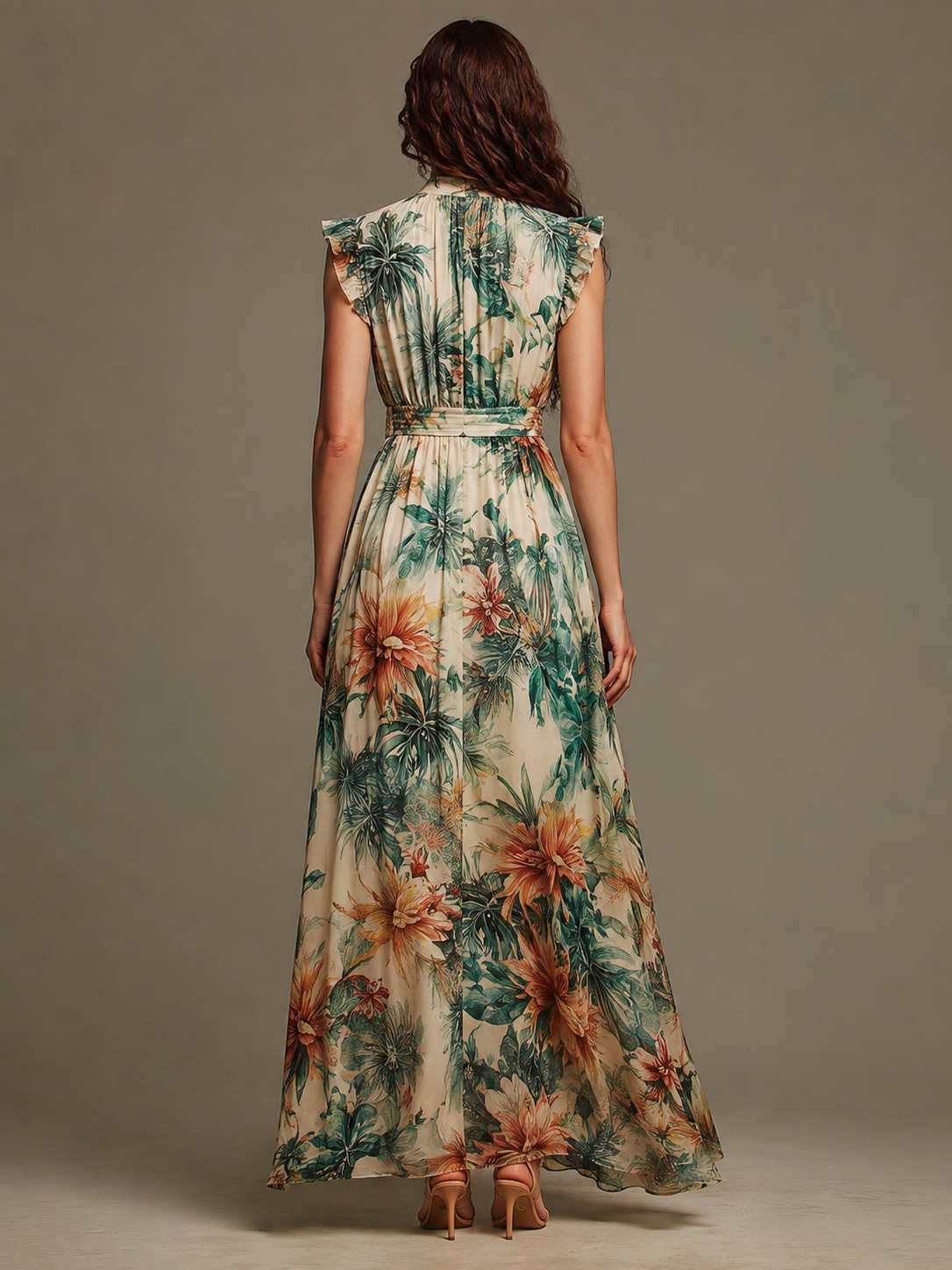 Grace | Tropical Chiffon with Artistic Print