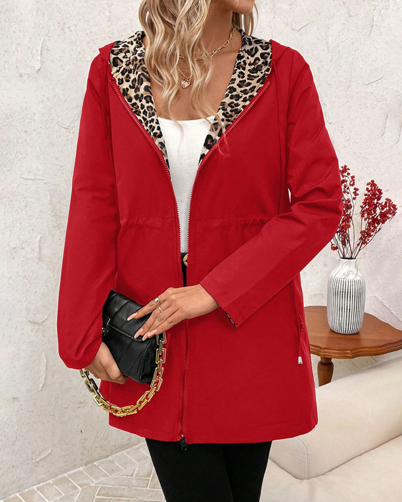 Jenn - Double-Sided Leopard Print Cardigan
