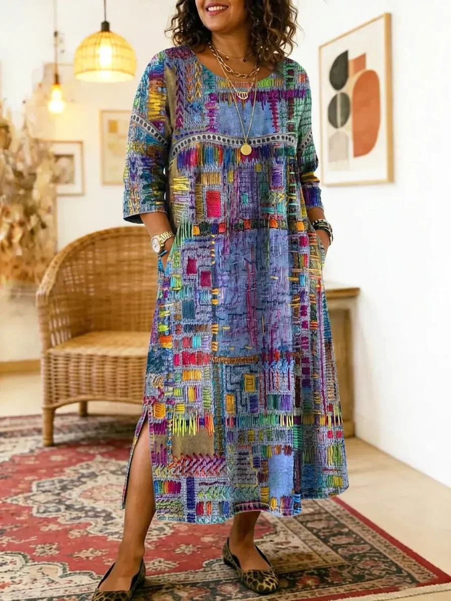 Printed Midi Dress Set