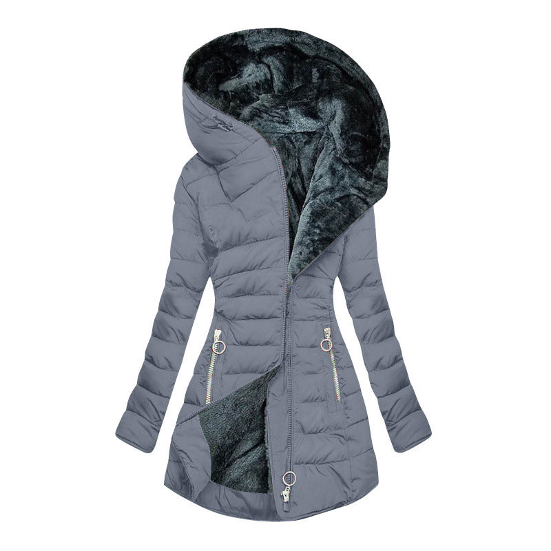 Madison | Women's Structured Mid-Length Hooded City Puffer Coat