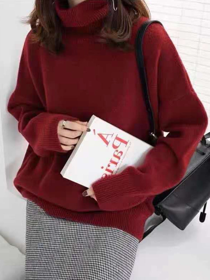 Heather | Women's Relaxed Fit Turtleneck Sweater with High Neck