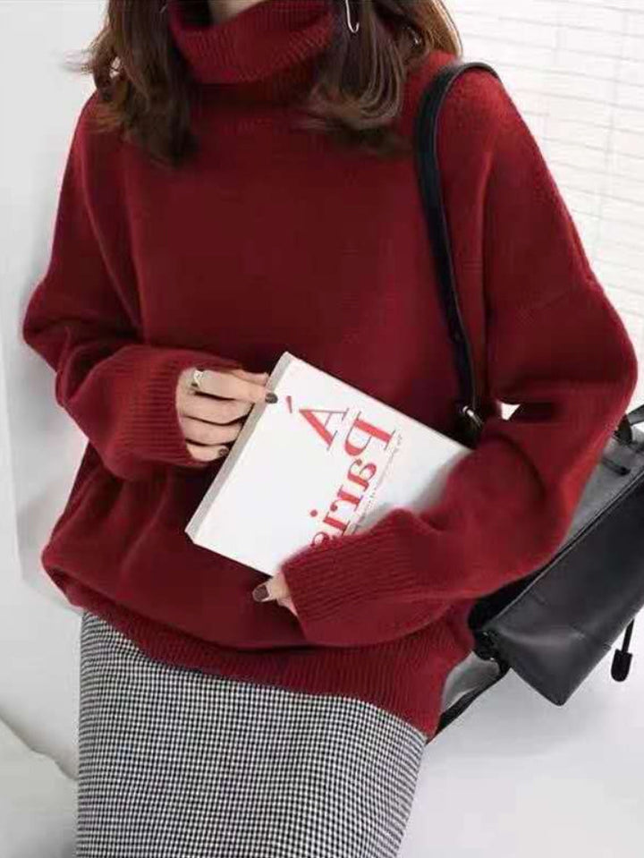 Heather | Women's Relaxed Fit Turtleneck Sweater with High Neck