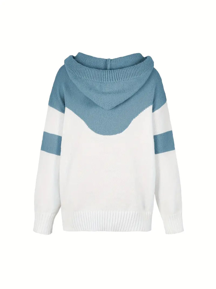 Riona | Women's Cozy Dual Tone Hoodie with Color Block Design