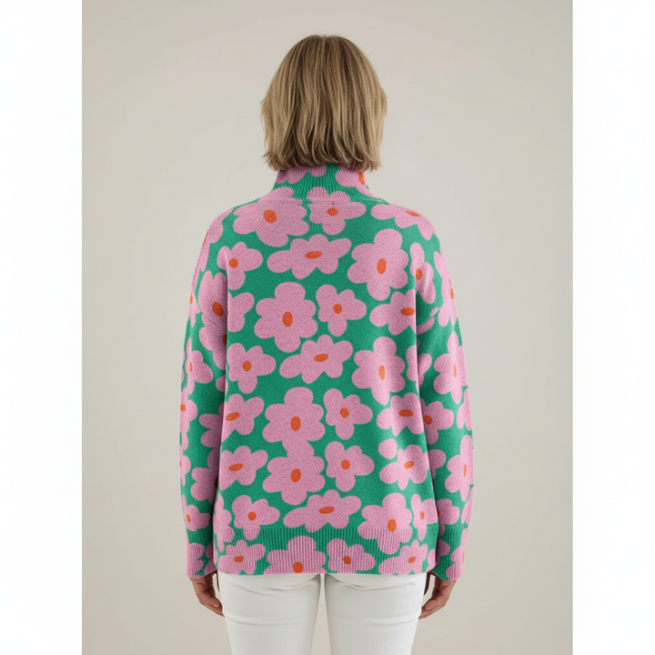 Claire | Women's Floral Knit Sweater in Breathable Warm Fabric
