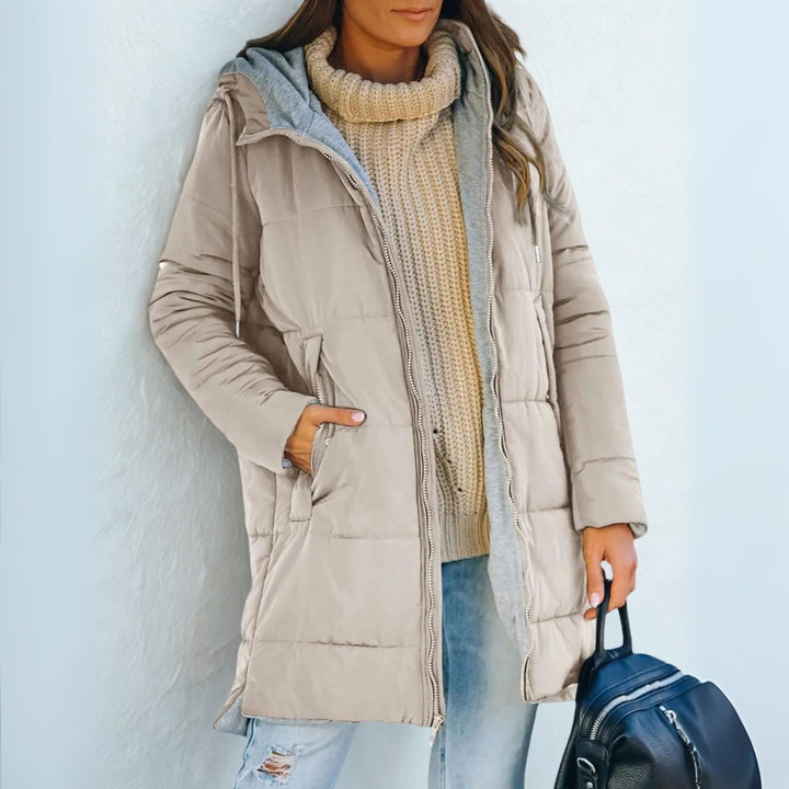 Evangeline | Women's Long Hooded Puffer Jacket with Quilted Design