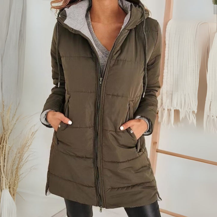 Evangeline | Women's Long Hooded Puffer Jacket with Quilted Design