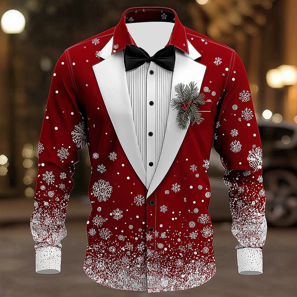 FESTIVE TUXEDO SHIRT WITH LONG SLEEVES