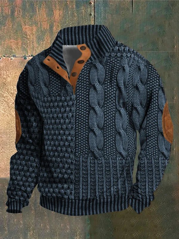 William | Chunky Vintage Knit Sweater for Men with Subtle Pattern
