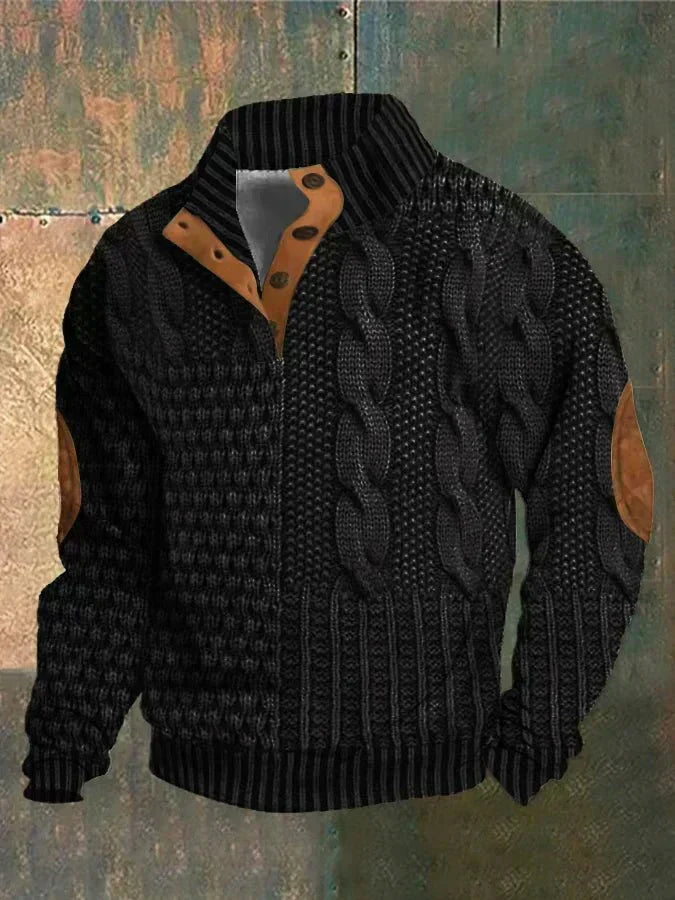 William | Chunky Vintage Knit Sweater for Men with Subtle Pattern