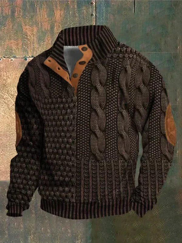 William | Chunky Vintage Knit Sweater for Men with Subtle Pattern