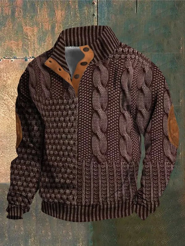 William | Chunky Vintage Knit Sweater for Men with Subtle Pattern