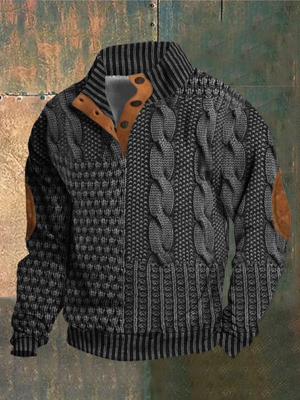 William | Chunky Vintage Knit Sweater for Men with Subtle Pattern