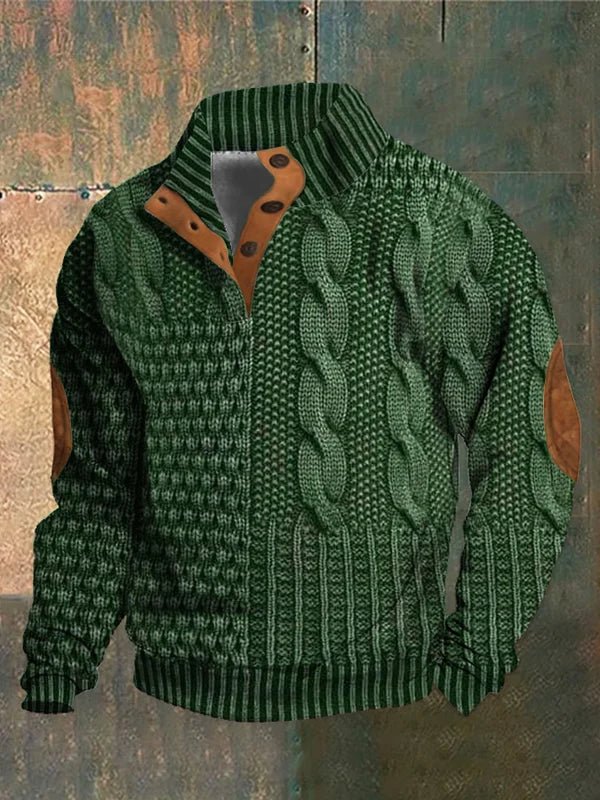 William | Chunky Vintage Knit Sweater for Men with Subtle Pattern