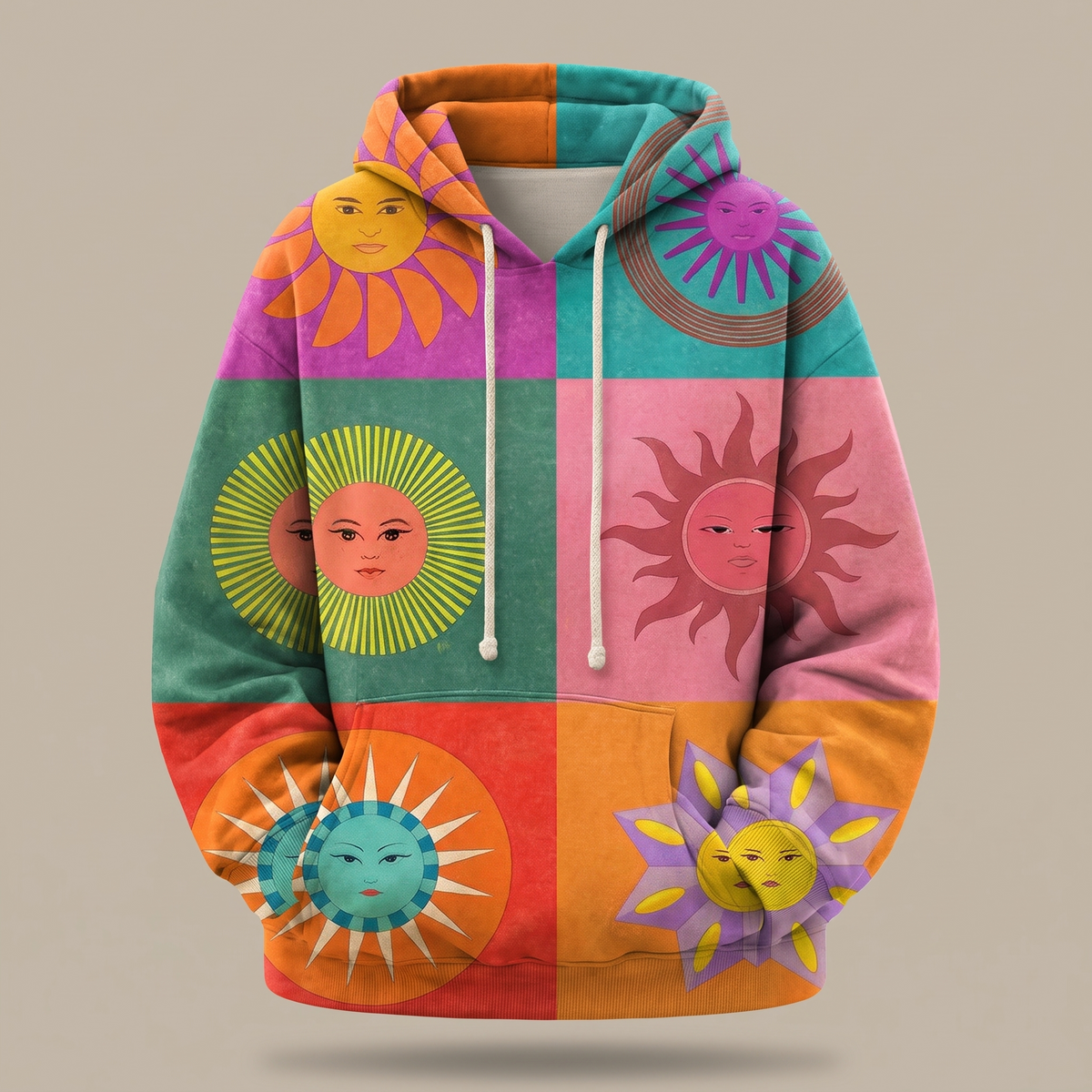 THALINDRA | RAINBOW SUNBURST PRINT HOODIE