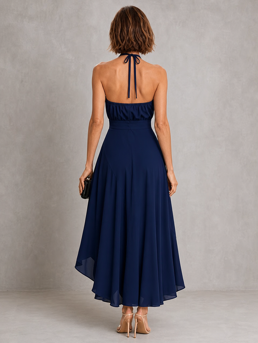 Chloe | Ruffled Hem Halter Top