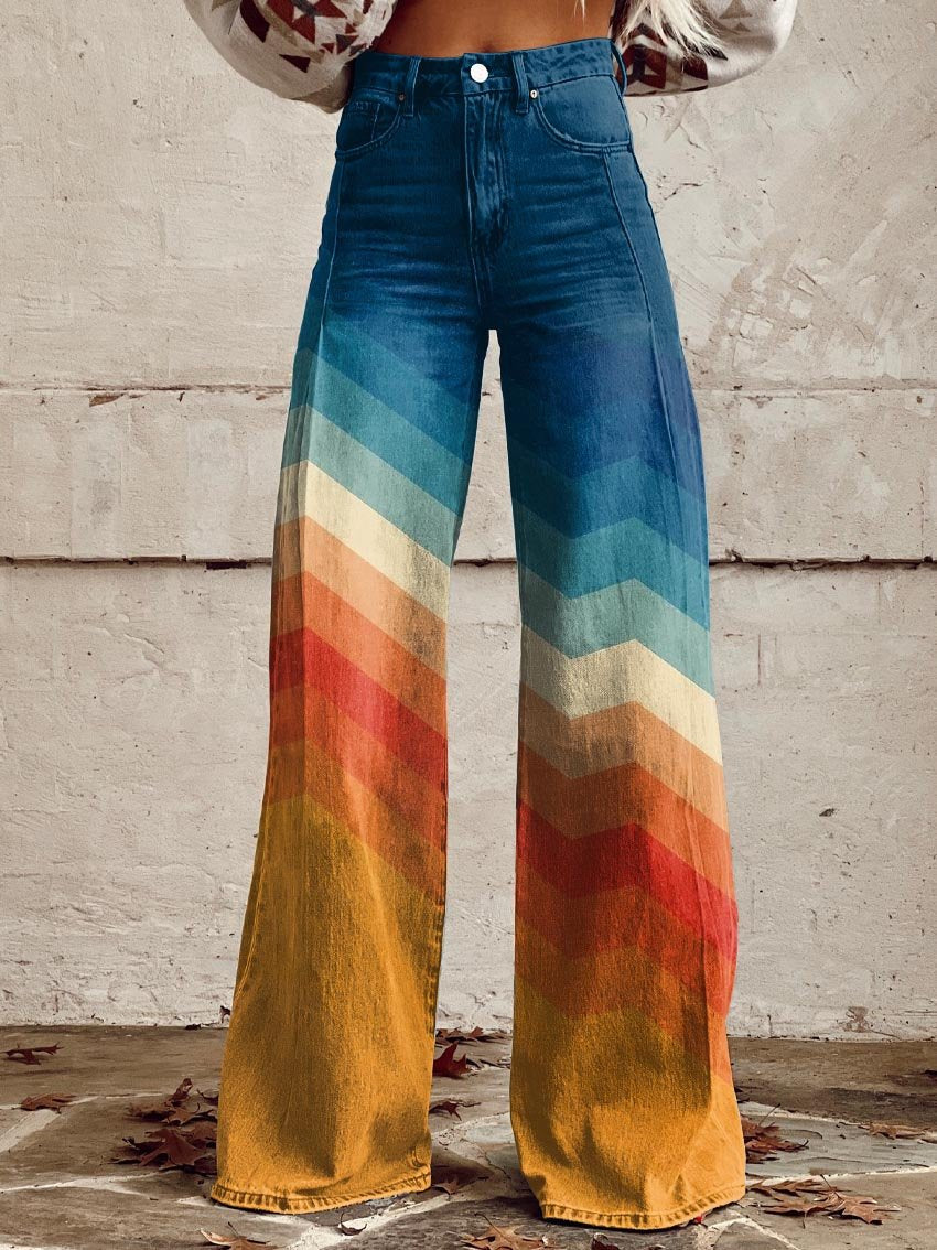 LÉA™ | Chic Retro Zigzag Pants - A Blend of Elegance and Modern Style