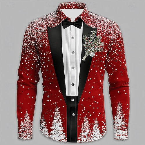 FESTIVE TUXEDO SHIRT WITH LONG SLEEVES