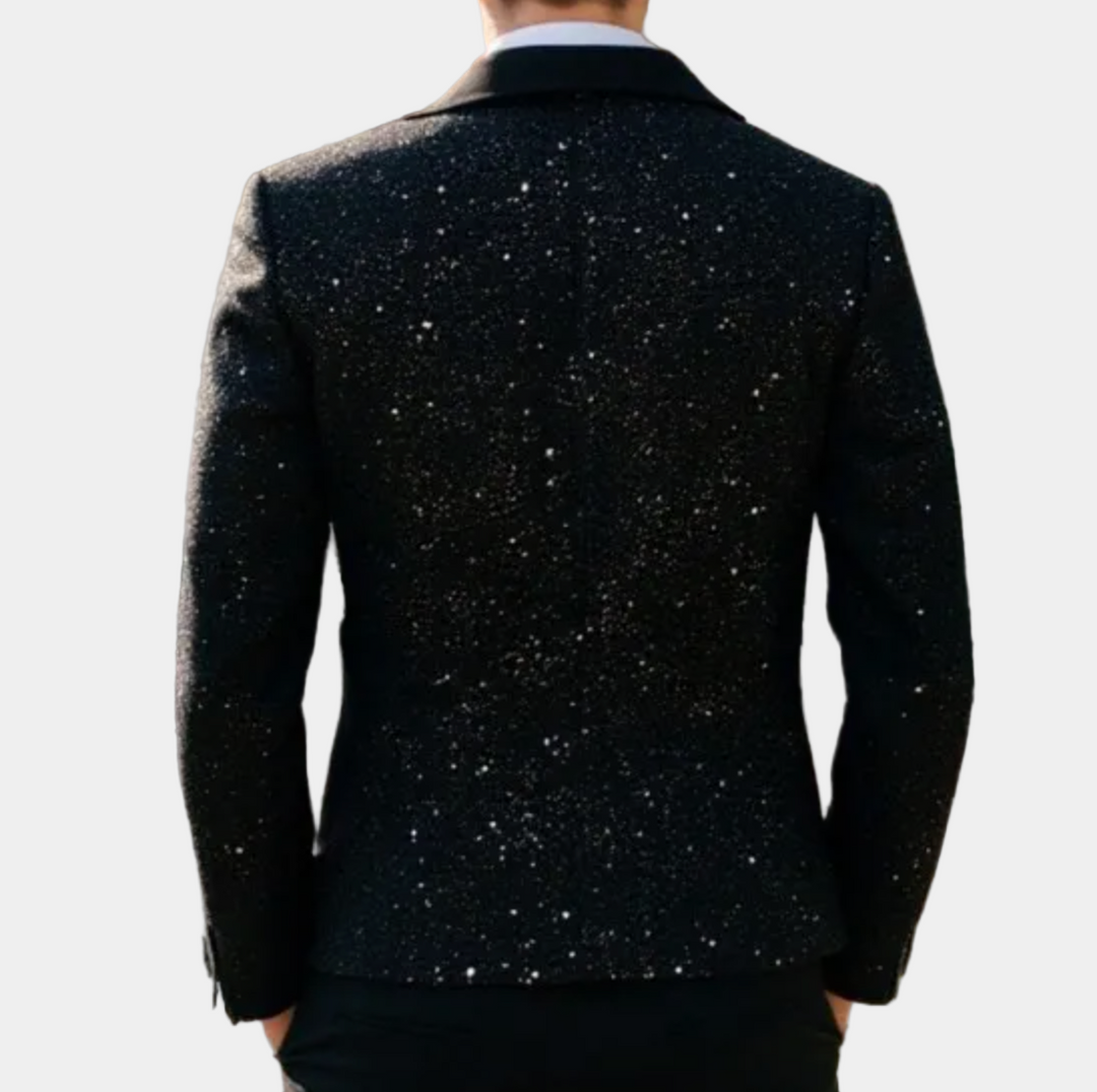 Lennart | Glitter Blazer with Satin Shawl Collar