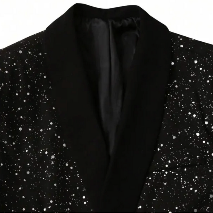 Lennart | Glitter Blazer with Satin Shawl Collar